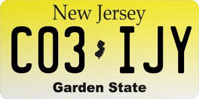 NJ license plate C03IJY