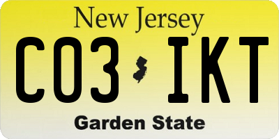 NJ license plate C03IKT