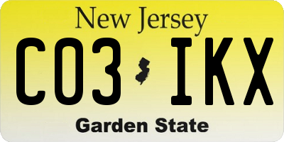 NJ license plate C03IKX