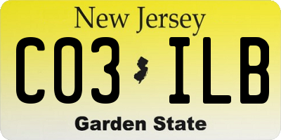 NJ license plate C03ILB