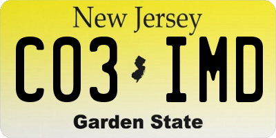 NJ license plate C03IMD