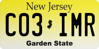 NJ license plate C03IMR