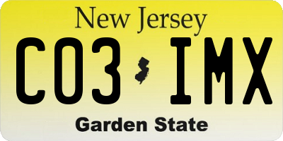 NJ license plate C03IMX