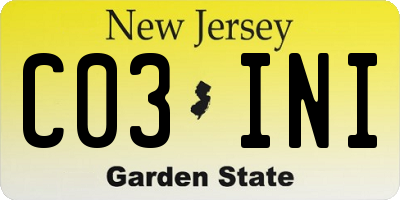 NJ license plate C03INI