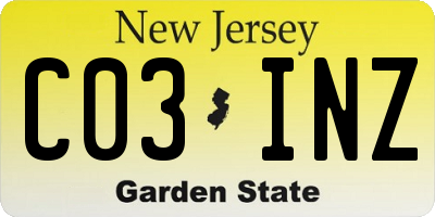 NJ license plate C03INZ