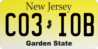 NJ license plate C03IOB