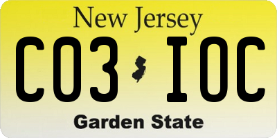 NJ license plate C03IOC