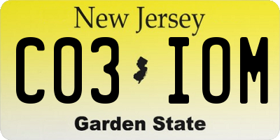 NJ license plate C03IOM