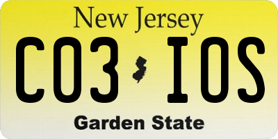NJ license plate C03IOS