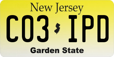 NJ license plate C03IPD