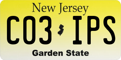 NJ license plate C03IPS