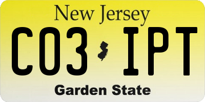 NJ license plate C03IPT