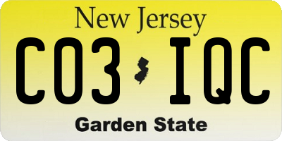 NJ license plate C03IQC