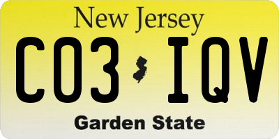 NJ license plate C03IQV