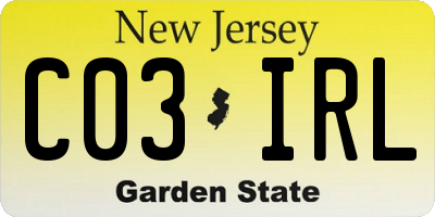 NJ license plate C03IRL