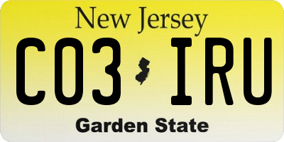 NJ license plate C03IRU