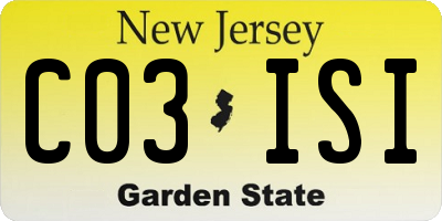 NJ license plate C03ISI