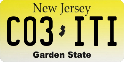 NJ license plate C03ITI
