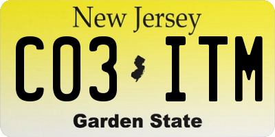 NJ license plate C03ITM