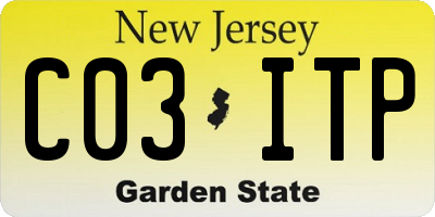 NJ license plate C03ITP
