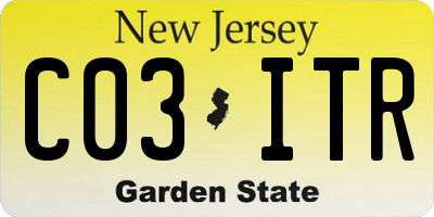 NJ license plate C03ITR