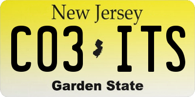 NJ license plate C03ITS