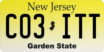 NJ license plate C03ITT