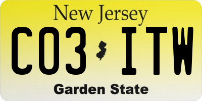 NJ license plate C03ITW