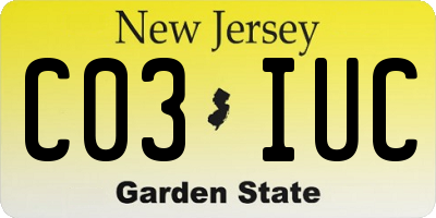 NJ license plate C03IUC
