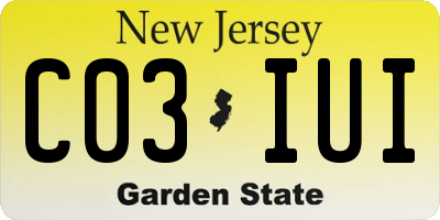 NJ license plate C03IUI