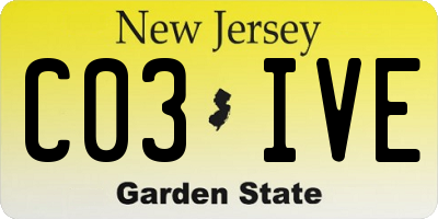 NJ license plate C03IVE