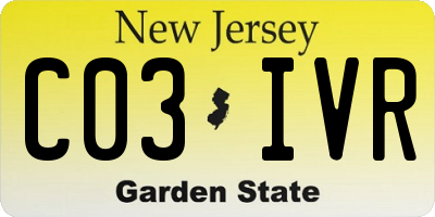 NJ license plate C03IVR