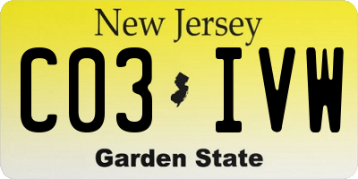 NJ license plate C03IVW