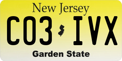 NJ license plate C03IVX