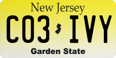 NJ license plate C03IVY