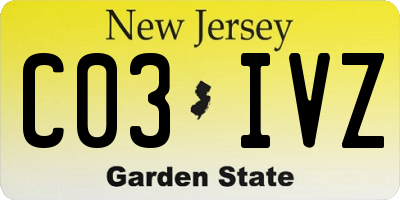 NJ license plate C03IVZ