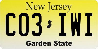 NJ license plate C03IWI