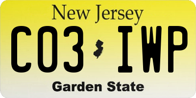 NJ license plate C03IWP