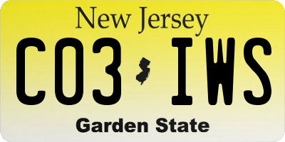 NJ license plate C03IWS
