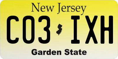 NJ license plate C03IXH
