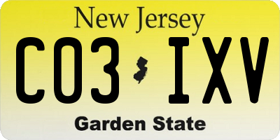 NJ license plate C03IXV