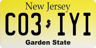 NJ license plate C03IYI