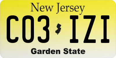 NJ license plate C03IZI