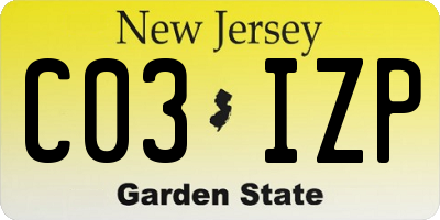 NJ license plate C03IZP