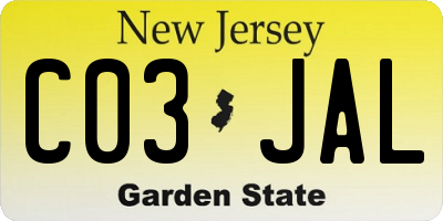 NJ license plate C03JAL