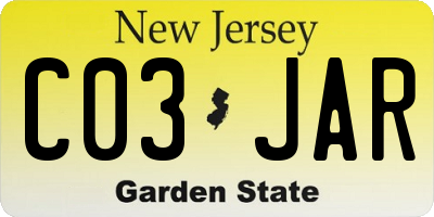 NJ license plate C03JAR