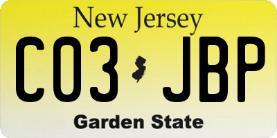 NJ license plate C03JBP