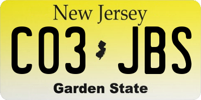 NJ license plate C03JBS