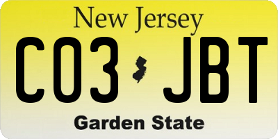 NJ license plate C03JBT