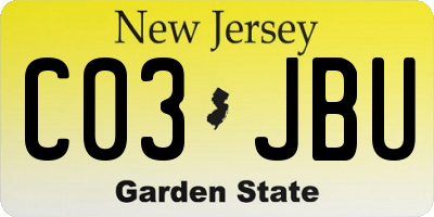 NJ license plate C03JBU